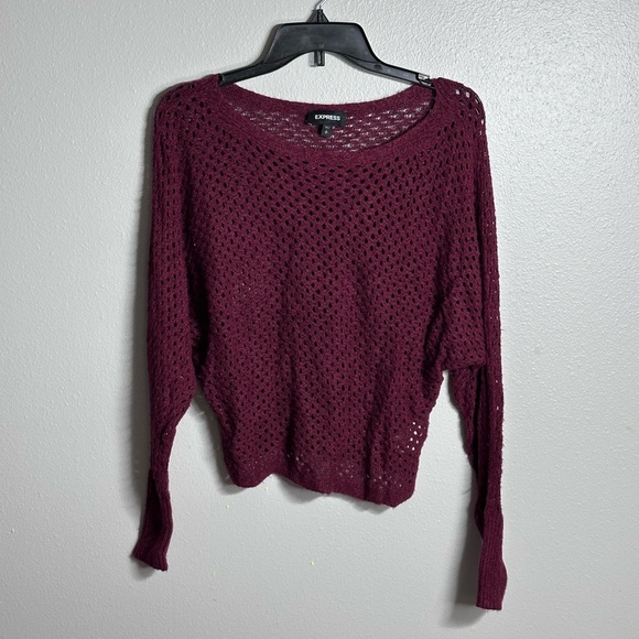 Express Women Red/Burgundy Pullover Sweater Top Long Sleeve size S. - Picture 1 of 6